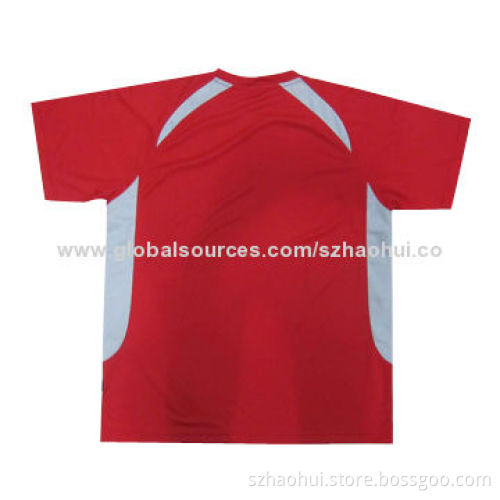 Color Combination Design Dry Fit Polyester Men's Sports Top, Customized Colors Available